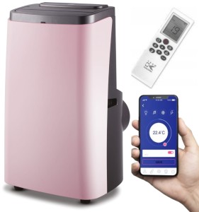 Kalorik Designerski Klimatyzator Przenośny 12000BTU 3,53kW Klimatyzacja Aplikacja Z Pilotem  ACM 1008 Różowy
