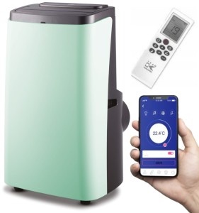 Kalorik Designerski Klimatyzator Przenośny 12000BTU 3,53kW Klimatyzacja Aplikacja Z Pilotem  ACM 1008 Zielony